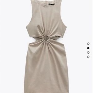 Zara Cut Out Linen Blend Dress